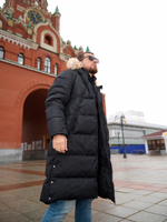 Пуховик мужской удлиненный "Russia" черный