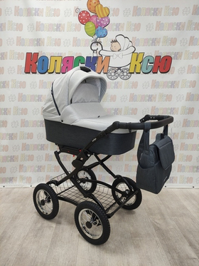 Коляска модульная Indigo Charlotte Sity Classic 12" cs 05 (т.серый+св.серый)