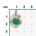 Подвеска «Морская черепаха» из красного золота с агатом