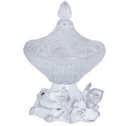 Сахарница стеклянная с крышкой Орхидея Лайм Белый