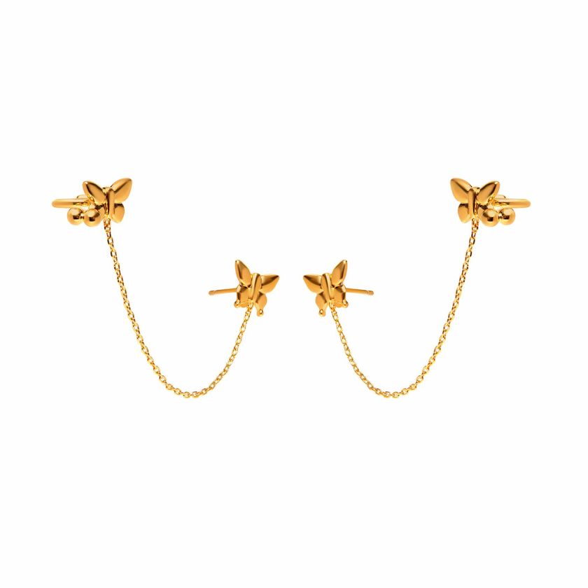 Серьги Бабочка из 90х – Золото