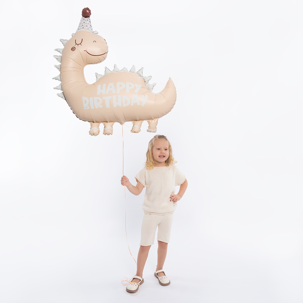 Шар (39''/99 см) Фигура, Динозаврик в колпачке, Сатин, 1 шт. в уп.