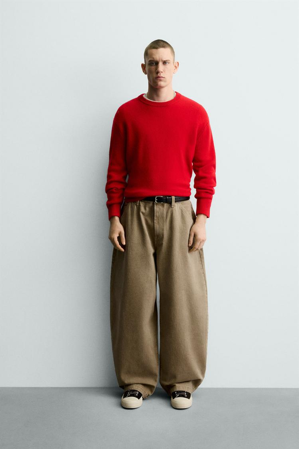 ZARA ДЖИНСЫ BALLOON FIT, ПЕСОЧНЫЙ