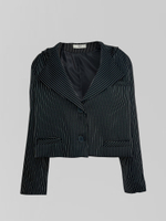 Костюм Soda brand однотонный в полоску из пиджака с капюшоном и брюк-палаццо на резинке