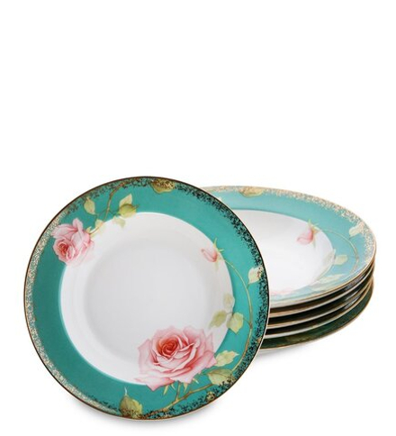 Pavone JK-228 набор из 6 суповых тарелок «Роза» (Milano Rose  )