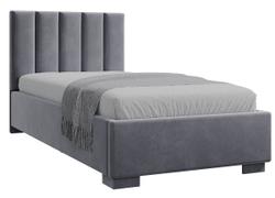 Кровать односпальная Наоми, велюр серый