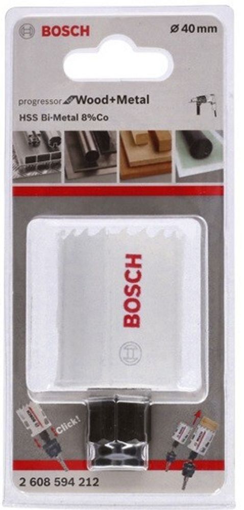 Биметаллическая коронка BOSCH BiM PROGRESSOR 40 mm, NEW