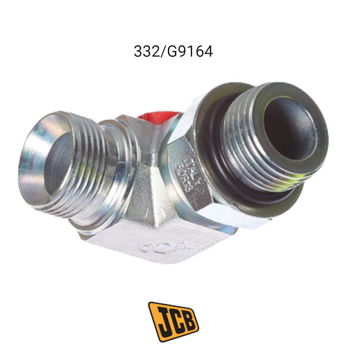 Штуцер-адаптер угловой гидравлического насоса JCB 332/G9164