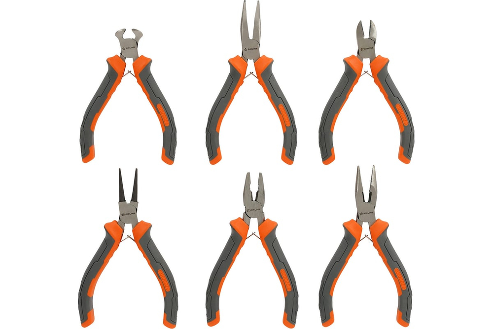 Набор ШГИ мини 6пр. (бокорезы, длинногубцы 2шт, круглогубцы 120мм, пассатижи 120мм, кусачки 105мм) пласт.кейс ATCF009 AIRLINE