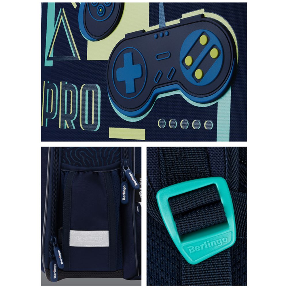 Ранец Berlingo Expert Mini "Gamer" 36*27*14см, 2 отделения, 2 кармана, анатомическая спинка, мешок для обуви