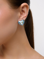 Серьги "Love crystal big blue" Silver