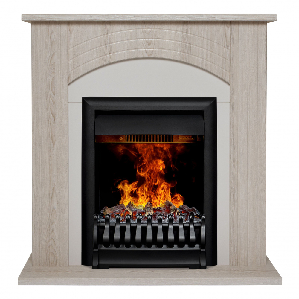 Электрокамин RealFlame Hanna STD LO светлый дуб с очагом Oregan 3D