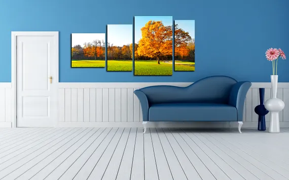 Модульная картина "Золотые листья"