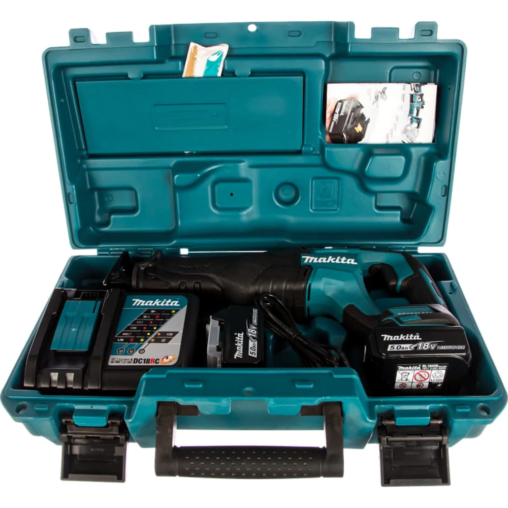 Makita DJR187RTE аккумуляторная сабельная пила (2 x 5 Ач, ЗУ)