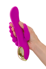 Тройной вибратор A-toys Trinny 21,5 см с кроликом и анальным отростком