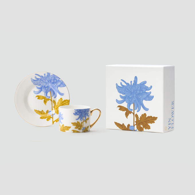 Чайная пара Farforite Yin Flower 250 мл в подарочной коробке