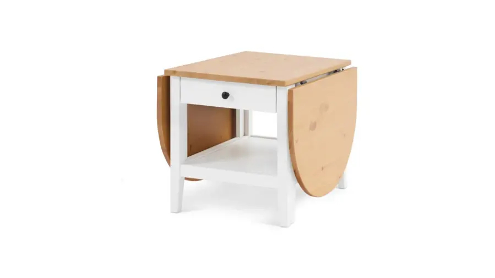 Стол журнальный с ящиком - аналог ИКЕА / ARKELSTORP/АРКЕЛЬСТОРП/ВУХТЫМ / IKEA , 140x65x52 см, белый/светло-коричневый