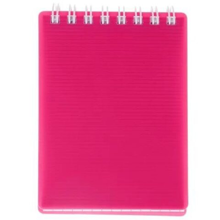 Блокнот А7 пласт.обл. 80л "Line neon. Розовый" гребень, кл.