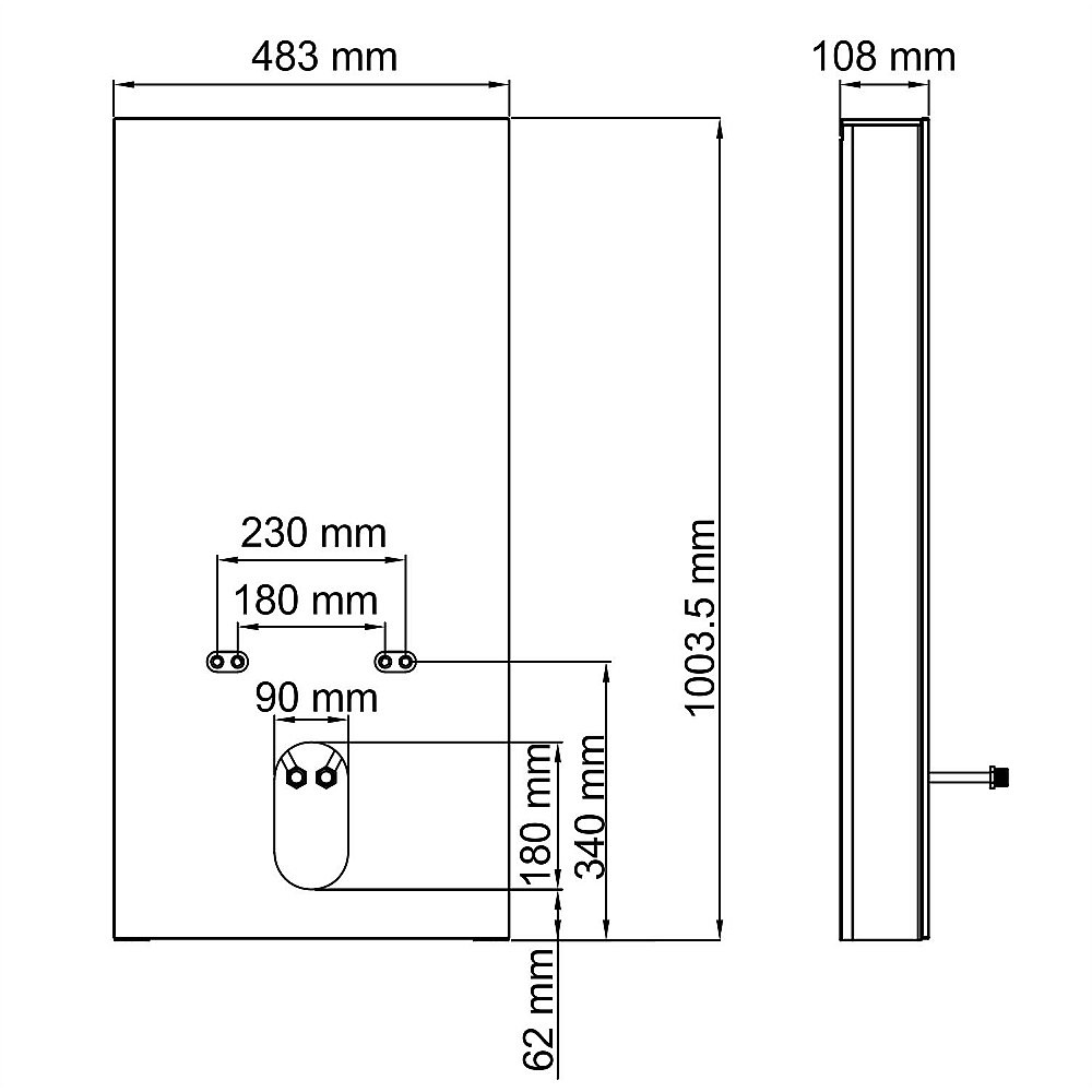 Инсталляция для биде со смесителем WasserKraft Naab 86BDT.050.BL.SQ7406 черная панель/смеситель черный Soft-touch