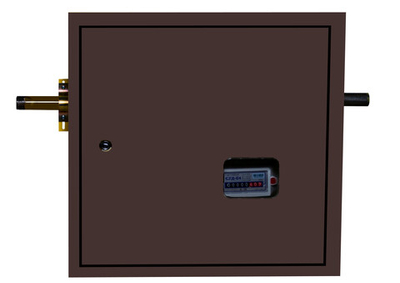Шкафной газораспределительный пункт ГРПШ-ОХТА-RF-10-1-ЛП-С4 (коричневый)