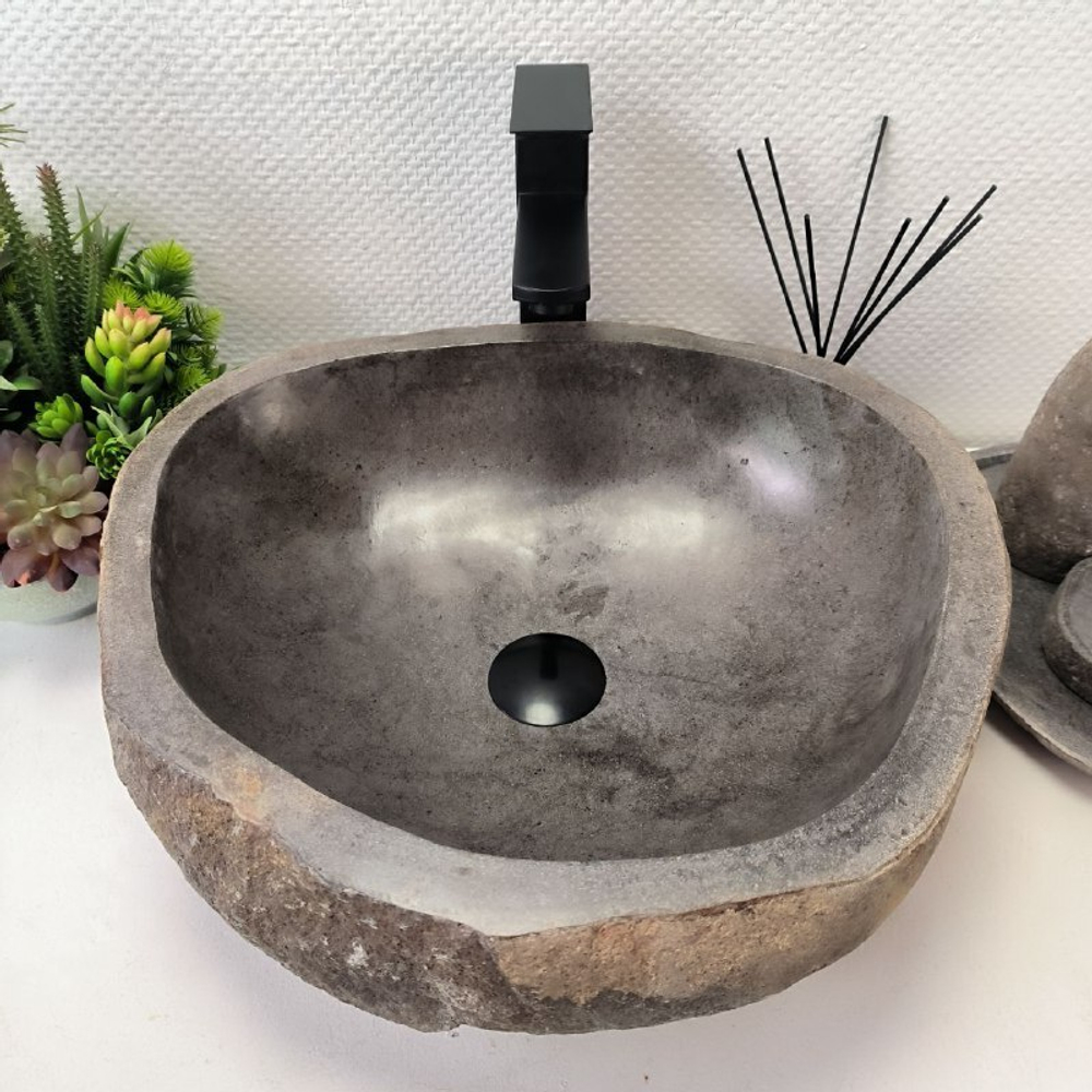 Раковина из речного камня RS-63623 (46*42*15) 0122
