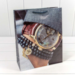 Пакет подарочный 26х32х10см "Мужской" глянцевый (Микс)