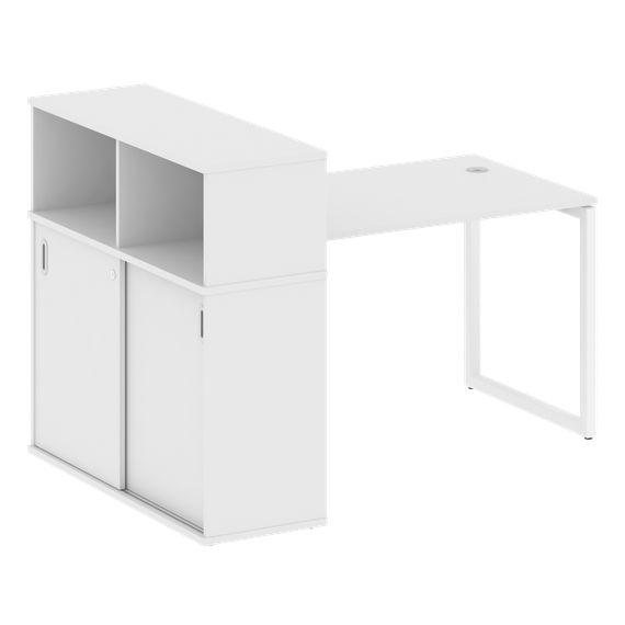 Метал Систем Куатро Стол письменный с шкафом-купе на О-образном м/к 40БО.РС-СШК-3.2 Т