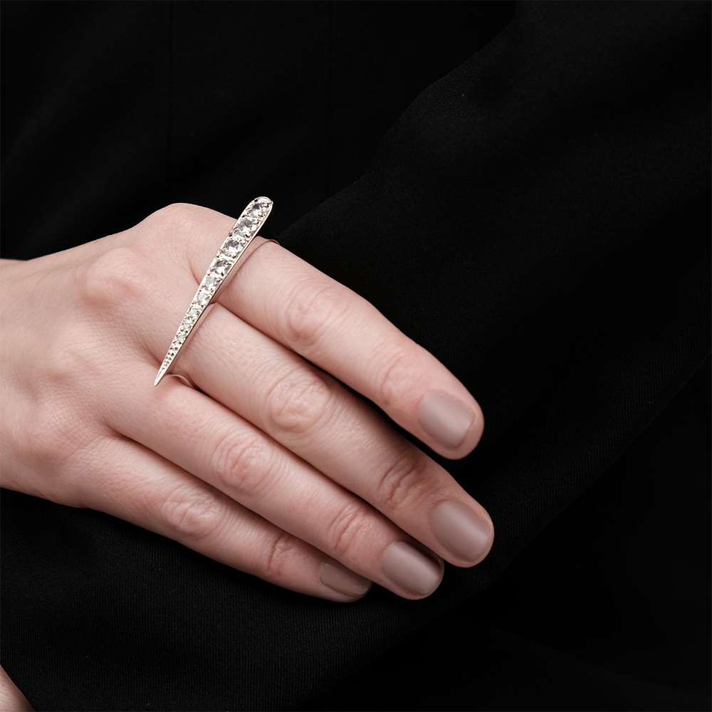 "Спиэ" кольцо в родиевом покрытии из коллекции "Lance" от Jenavi
