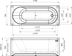 Акриловая ванна Radomir Vanessa (Радомир Ванесса) Виктория 170х70, с каркасом