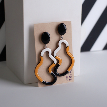 Серьги - Контур - Авангард Охра