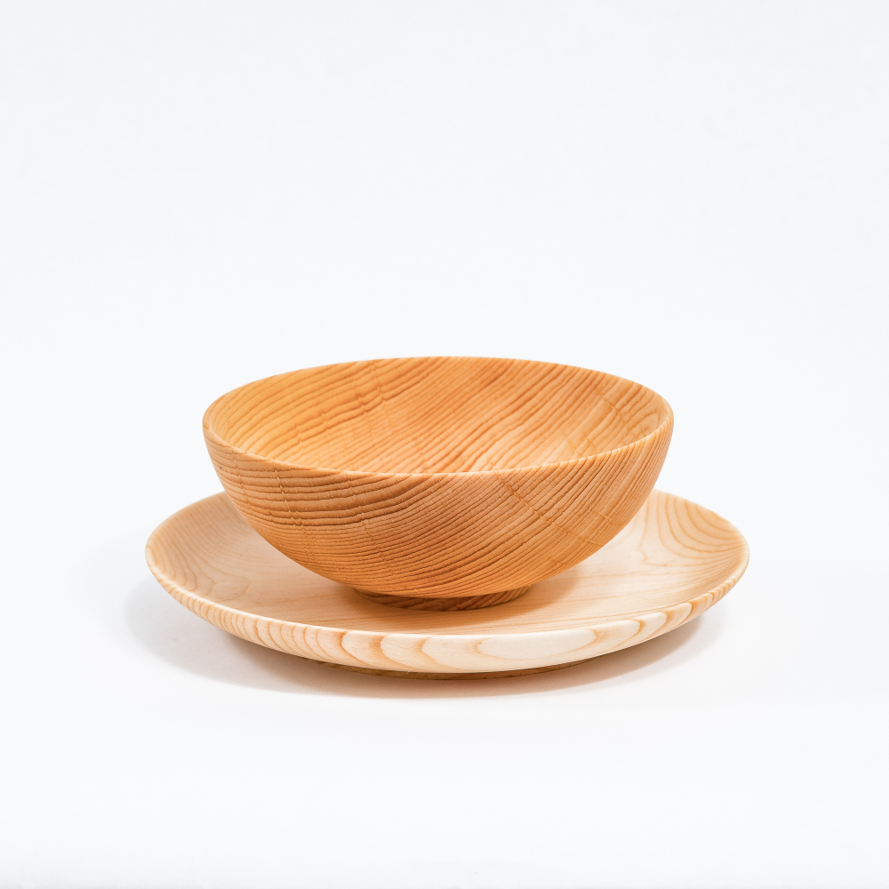 Набор деревянных тарелок Art of Siberia серии Лотос из сибирского кедра. TN55