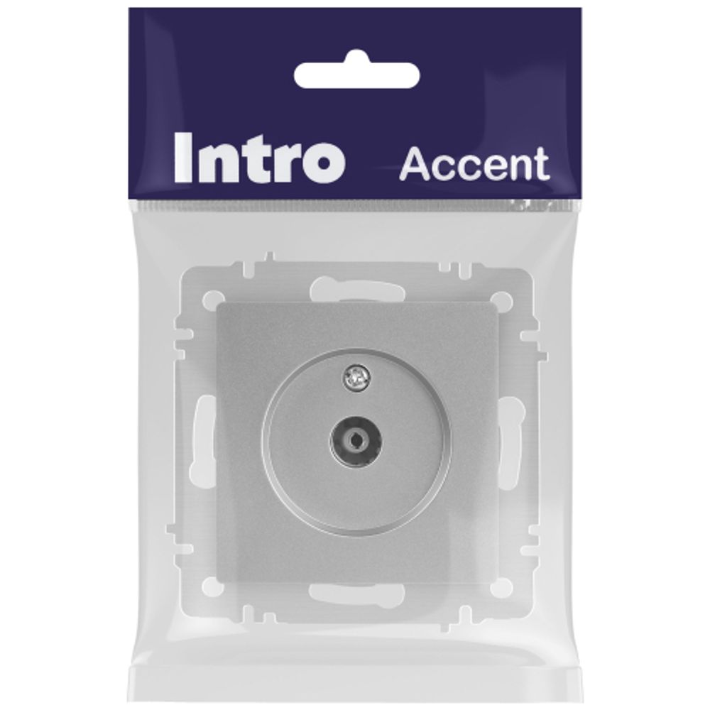 Розетка Intro Accent 6-301-03 TV одиночная, IP20, СУ, алюминий