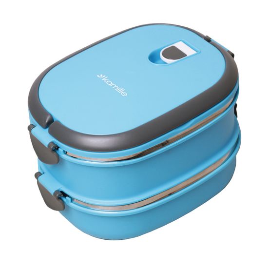 Ланч бокс двойной 1800 мл. Kamille КМ 2109 пластик, нержавеющая сталь