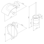 Набор аксессуаров для зоны туалета AM.PM Like AK80T1403W Хром