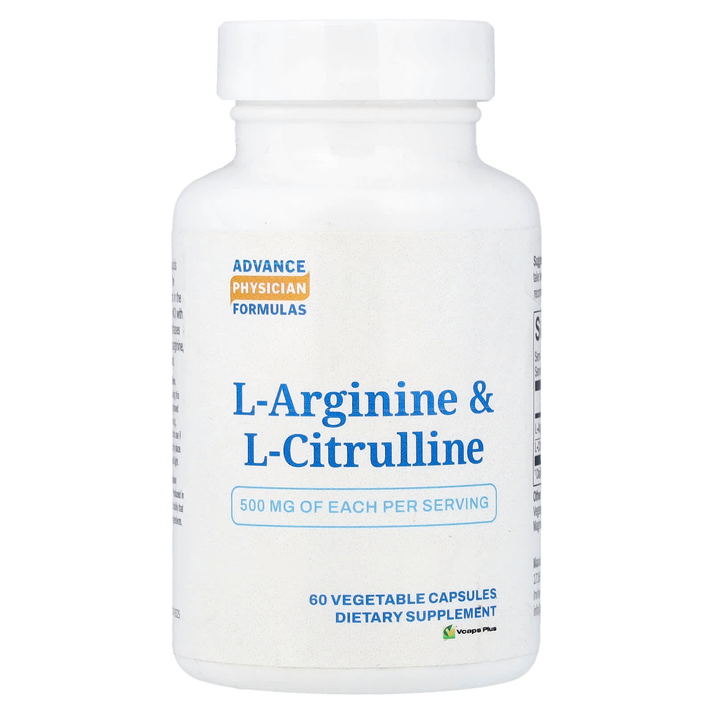 Advance Physician Formulas, L-аргинин и L-цитруллин, 60 растительных капсул
