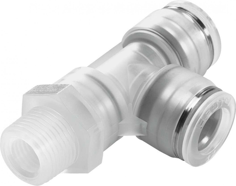 Тройник цанговый с резьбой проходной Festo NPQP-LQ-R18-Q6-FD-P10 (комплект 10 шт)