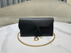 Christian Dior Long Saddle Wallet with Chain