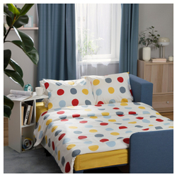 IKEA BRUKSVARA  (ИКЕА БРУКСВАРА)  -  Пододеяльник и наволочка, разноцветный/набивной, 150x200/50x60 см