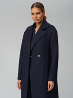 Пальто прямое темно-синие