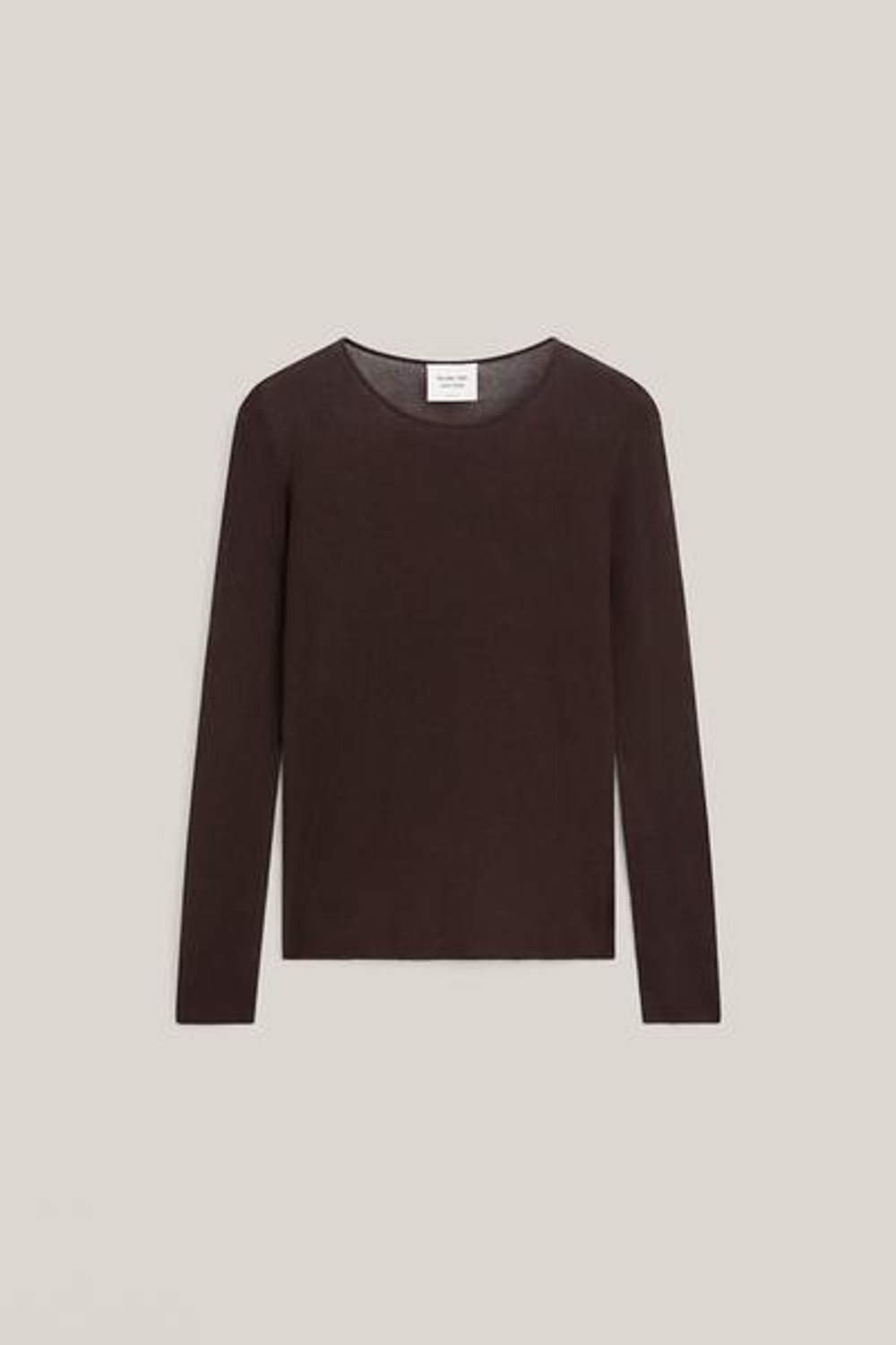 Massimo Dutti Шелковый топ с длинными рукавами - Limited Edition, коричневый