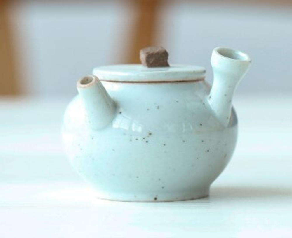 312006.1 Чайник КОРЕЯ МИНИ "Голубая глазурь", 35 мл, керамика