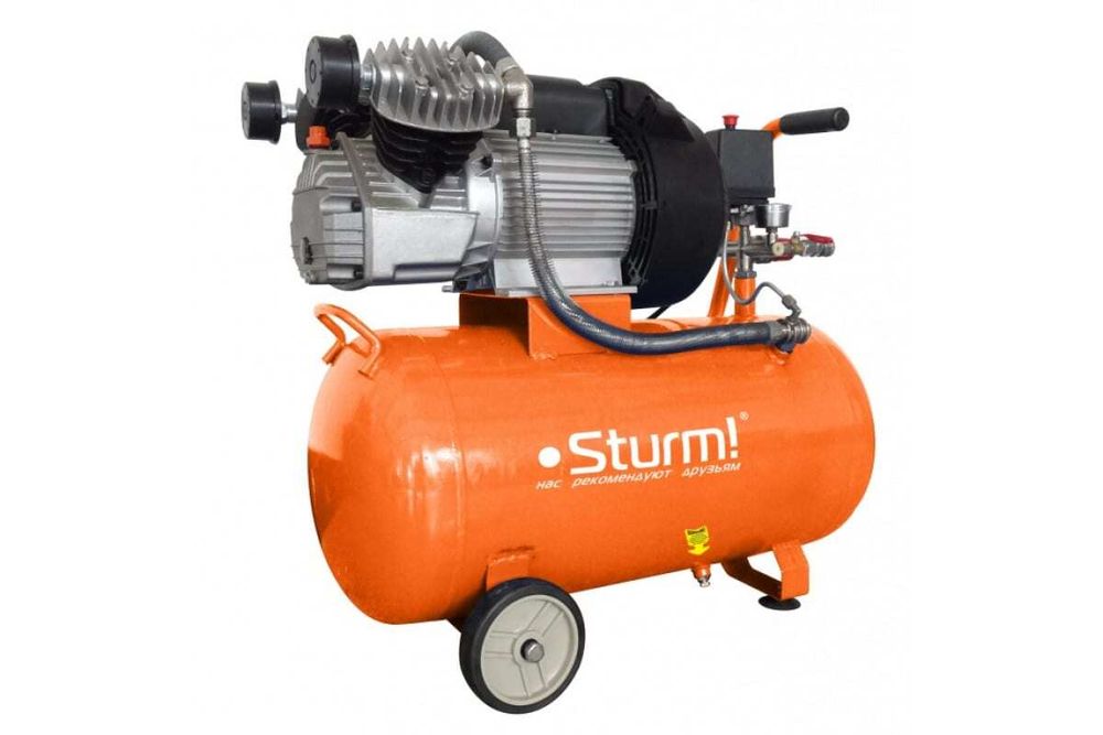 AC9323 Воздушный компрессор Sturm!, 2400 Вт, 50л, 410л/мин, 8бар, 2850 об/мин, предохр. клапан