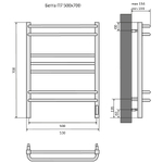 Электрический полотенцесушитель Aquatek Бетта П7 500x700 AQ EL KRC0770BL Черный муар