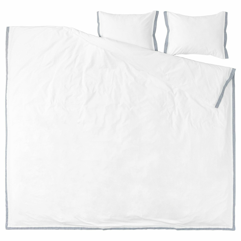 Комплект постельного белья IKEA TATELSMYGARE (ТАТЕЛСМИГАРЕ), Двуспальный, Белый, 240x220, 50x80 см