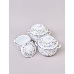 НАБОР КАСТРЮЛЬ AGNESS ЭМАЛИРОВАННЫХ СЕРИЯ "SENTIMENT", 6ПР. 1,5/2,8/3,6Л, 16Х10/20Х12/22Х13СМ