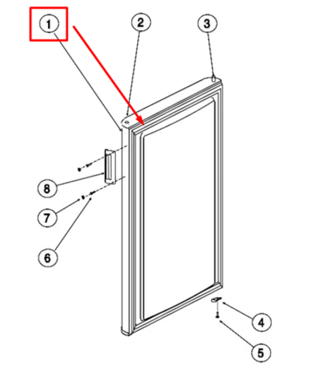 Уплотнитель двери холодильной камеры для холодильника Indesit (Индезит) - 296257