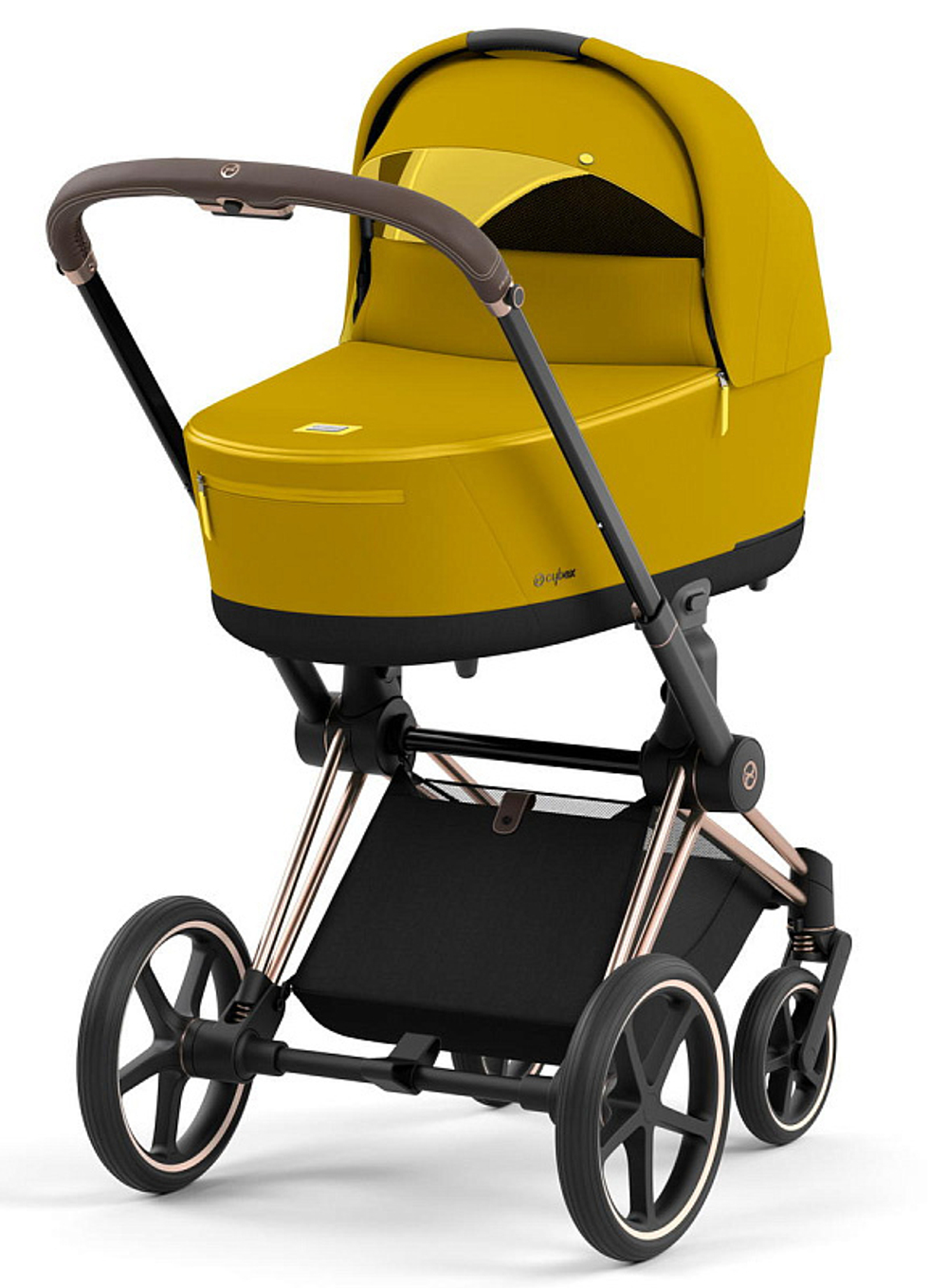 Коляска для новорожденных Cybex Priam IV Rosegold Mustard Yellow