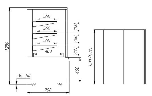Кондитерская витрина Полюс Carboma ВХСв - 0,9д Cube Люкс
