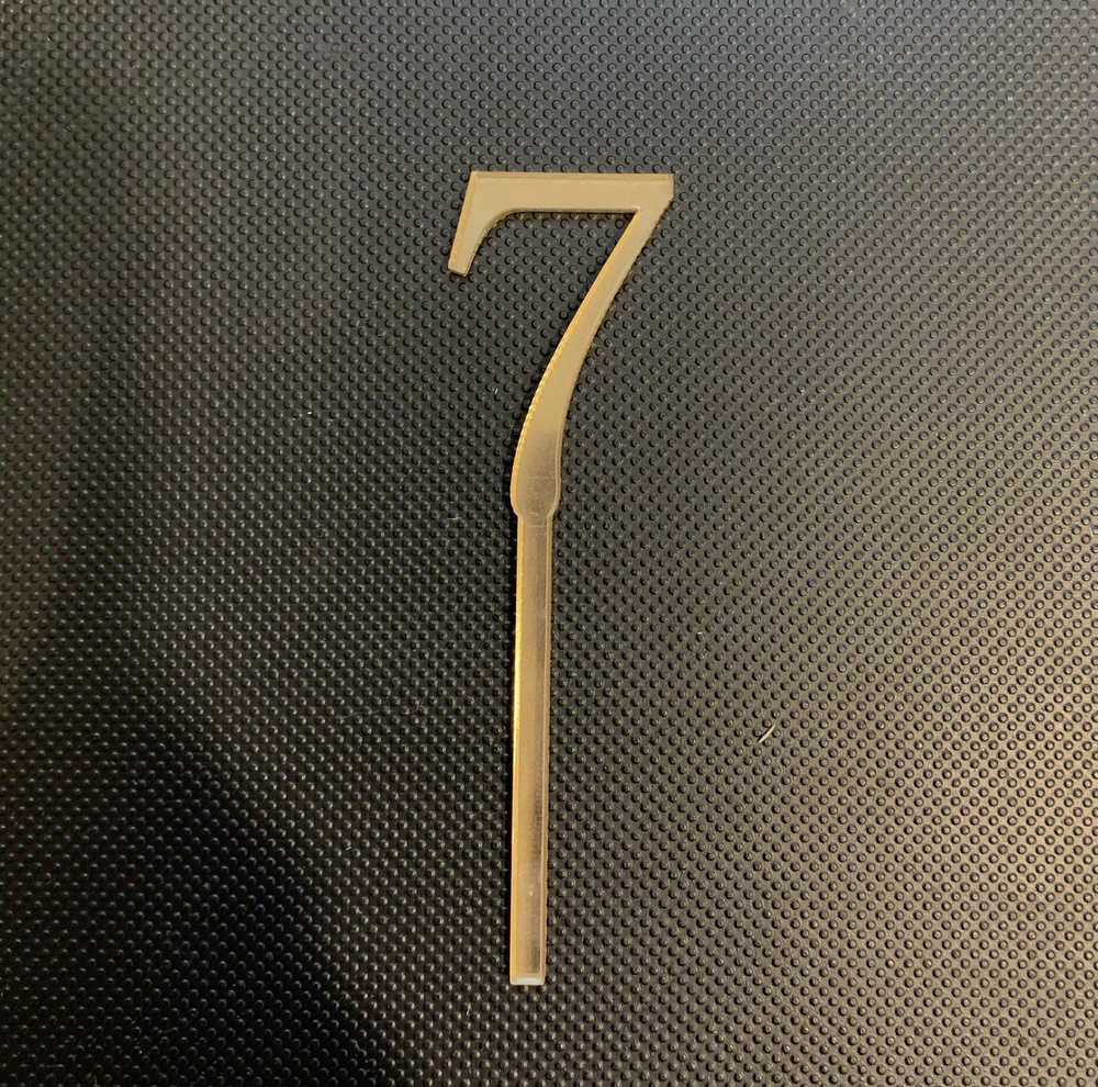 Топпер / Цифра мини "7" / акрил зеркальный золото