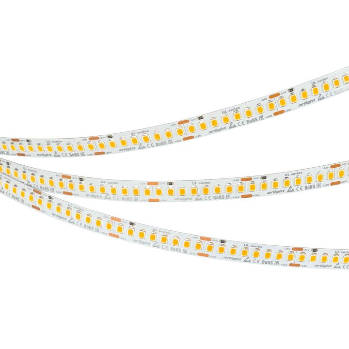 Светодиодная лента Arlight 20W/m 200Led/m 2835SMD теплый белый 5M UL-A200-10mm 24V Warm2400 037223